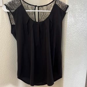 ECI New York black and lace blouse.